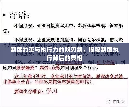 制度約束與執(zhí)行力的雙刃劍，揭秘制度執(zhí)行背后的真相
