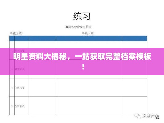 明星資料大揭秘，一站獲取完整檔案模板！