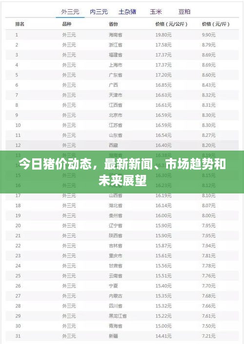 今日豬價(jià)動(dòng)態(tài)，最新新聞、市場(chǎng)趨勢(shì)和未來展望
