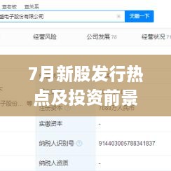 7月新股發(fā)行熱點(diǎn)及投資前景深度解析，上市股票一覽