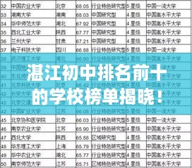 湛江初中排名前十的學校榜單揭曉！