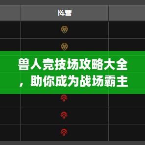 獸人競技場攻略大全，助你成為戰(zhàn)場霸主！