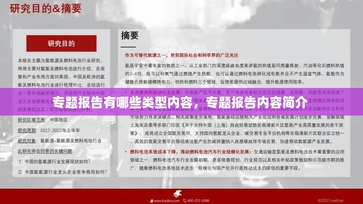 專題報(bào)告有哪些類型內(nèi)容，專題報(bào)告內(nèi)容簡(jiǎn)介 