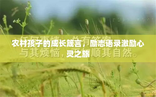 農(nóng)村孩子的成長(zhǎng)箴言，勵(lì)志語(yǔ)錄激勵(lì)心靈之旅