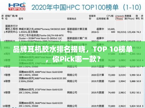 品牌耳機膠水排名揭曉，TOP 10榜單，你Pick哪一款？