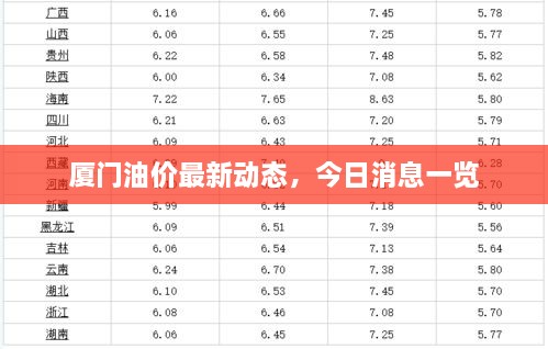 廈門油價最新動態(tài)，今日消息一覽