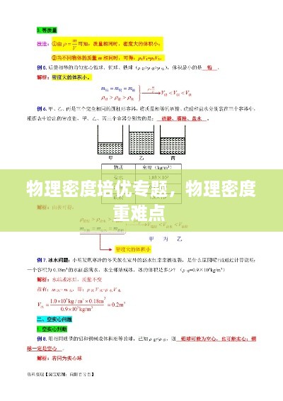 物理密度培優(yōu)專(zhuān)題，物理密度重難點(diǎn) 