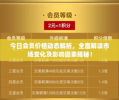 今日會員價格動態(tài)解析，全面解讀市場變化及影響因素揭秘！