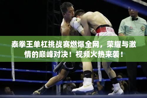 泰拳王單杠挑戰(zhàn)賽燃爆全網(wǎng)，榮耀與激情的巔峰對(duì)決！視頻火熱來(lái)襲！