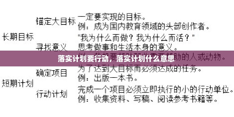 落實計劃要行動，落實計劃什么意思 